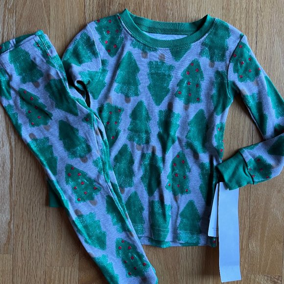 NWT 4 2t 5t 5 24m boy girl 2p carters christmas trees pine pajamas match family - Picture 7 of 9